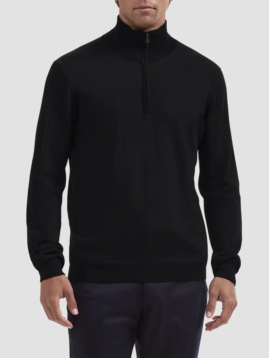 Bugatchi Men's Fred Quarter-Zip Merino Wool Sweater | Thumbnail 3 Bugatchi Men's Fred Quarter-Zip Merino Wool Sweater | Thumbnail 3