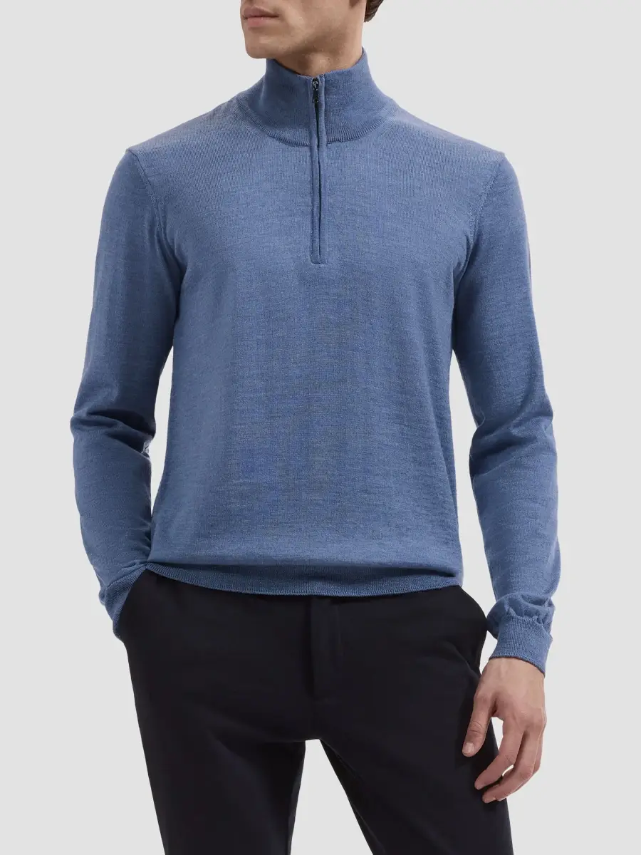Bugatchi Men's Fred Quarter-Zip Merino Wool Sweater | Thumbnail 4 Bugatchi Men's Fred Quarter-Zip Merino Wool Sweater | Thumbnail 4