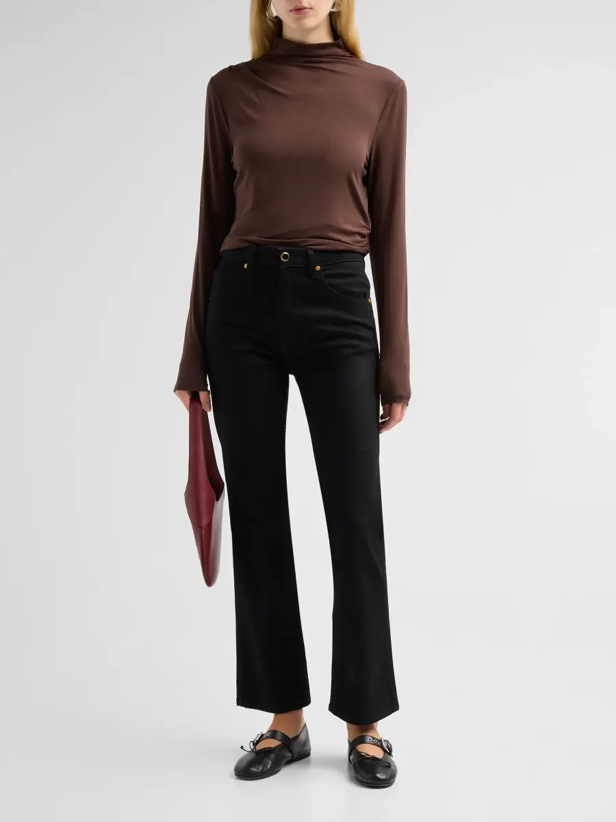 Veronica Beard Women's Mylie Gathered Turtleneck Top | Thumbnail 2 Veronica Beard Women's Mylie Gathered Turtleneck Top | Thumbnail 2