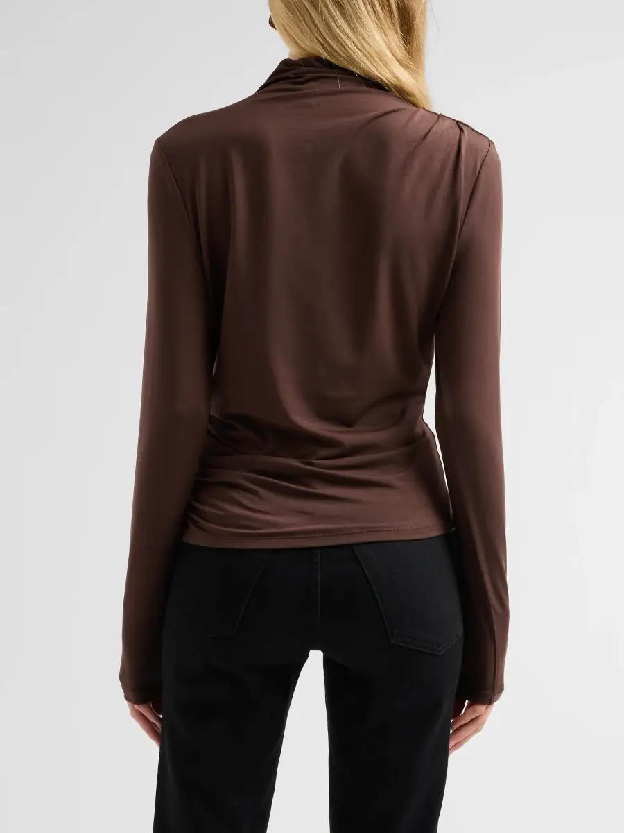 Veronica Beard Women's Mylie Gathered Turtleneck Top | Thumbnail 3 Veronica Beard Women's Mylie Gathered Turtleneck Top | Thumbnail 3