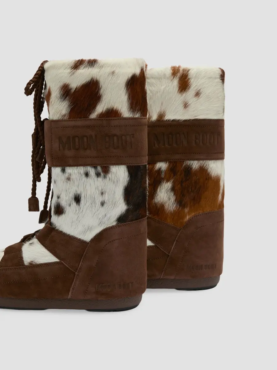 Moon Boot Women's Icon Archive 1985 Animal-Print Calf Hair & Suede Boots - White Cocoa | Thumbnail 4 Moon Boot Women's Icon Archive 1985 Animal-Print Calf Hair & Suede Boots - White Cocoa | Thumbnail 4