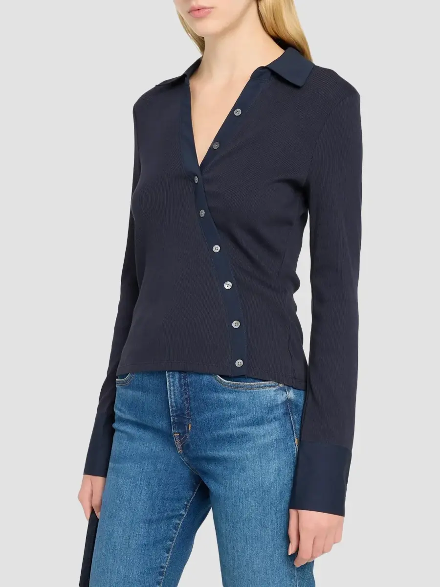 Veronica Beard Women's Brenner Asymmetric Button-Front Top | Thumbnail 4 Veronica Beard Women's Brenner Asymmetric Button-Front Top | Thumbnail 4