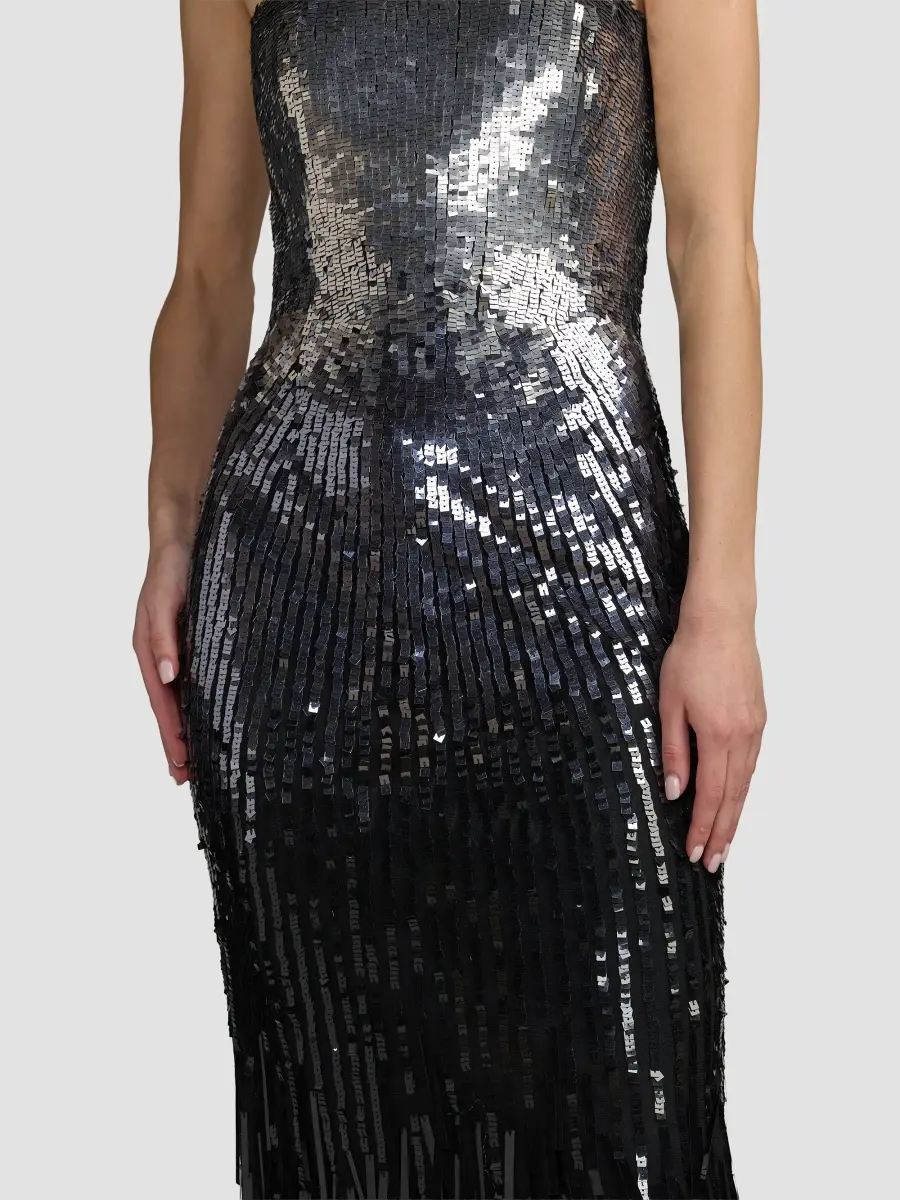 Mac Duggal Women's Embellished Mesh Strapless Fringe Gown | Thumbnail 5