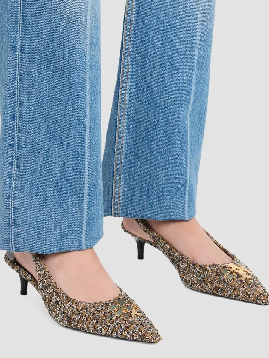 Tory Burch Women's Charlie 45MM Tweed Slingback Pumps | Thumbnail 2 Tory Burch Women's Charlie 45MM Tweed Slingback Pumps | Thumbnail 2