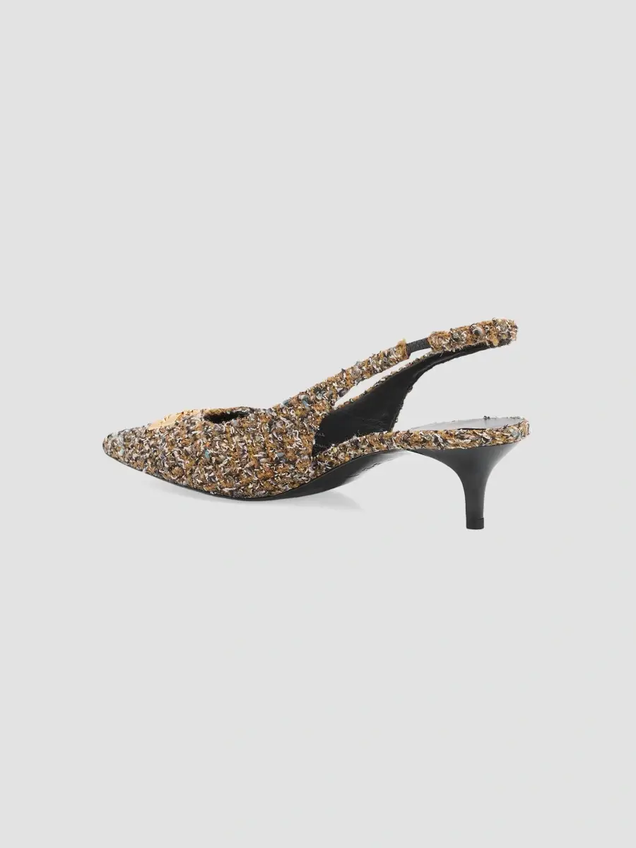 Tory Burch Women's Charlie 45MM Tweed Slingback Pumps | Thumbnail 4 Tory Burch Women's Charlie 45MM Tweed Slingback Pumps | Thumbnail 4