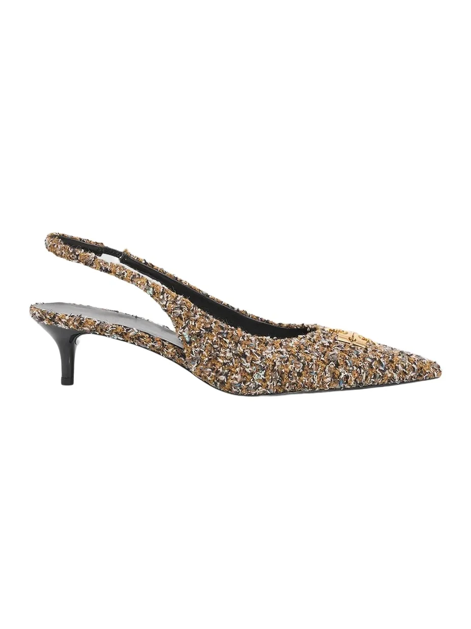 Tory Burch Women's Charlie 45MM Tweed Slingback Pumps