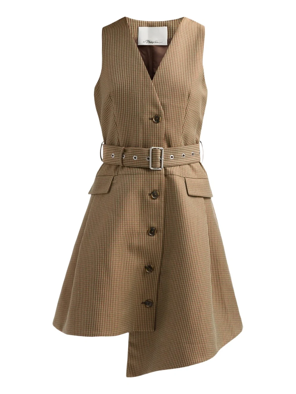 3.1 Phillip Lim Women's Houndstooth Tweed Belted Knee-Length Dress