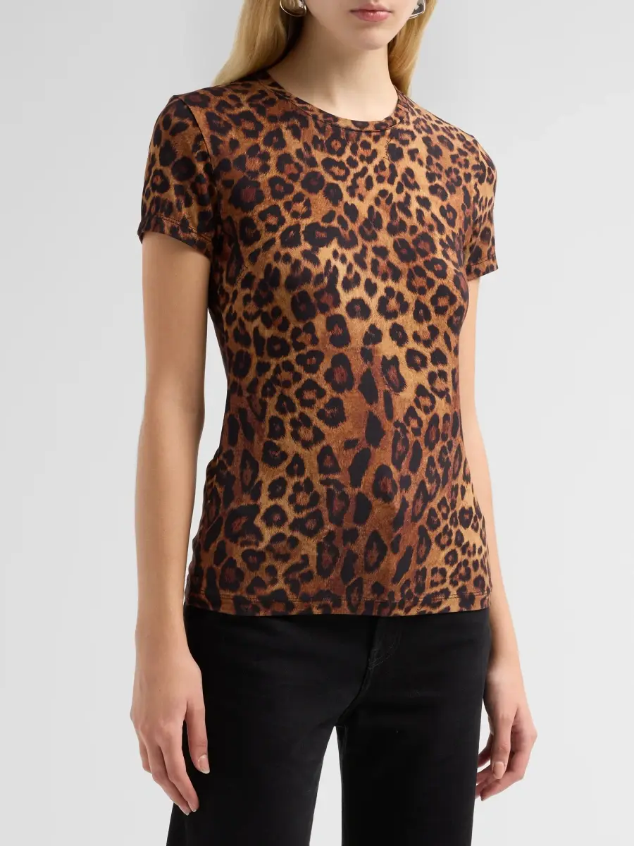 L'Agence Women's Ressi Leopard-Print T-Shirt | Thumbnail 4 L'Agence Women's Ressi Leopard-Print T-Shirt | Thumbnail 4