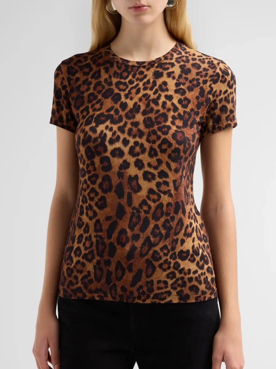 L'Agence Women's Ressi Leopard-Print T-Shirt | Thumbnail 5 L'Agence Women's Ressi Leopard-Print T-Shirt | Thumbnail 5