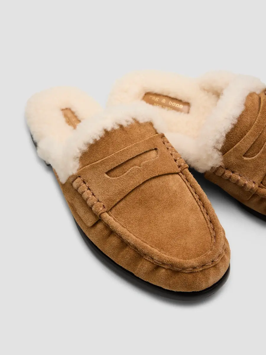 rag & bone Women's Carter Shearling-Lined Suede Mules | Thumbnail 3 rag & bone Women's Carter Shearling-Lined Suede Mules | Thumbnail 3