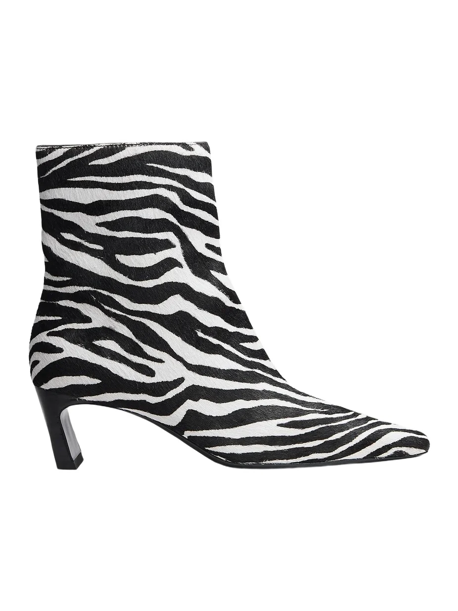 Women's Kai 55MM Zebra-Print Calf Hair Ankle Boots Women's Kai 55MM Zebra-Print Calf Hair Ankle Boots