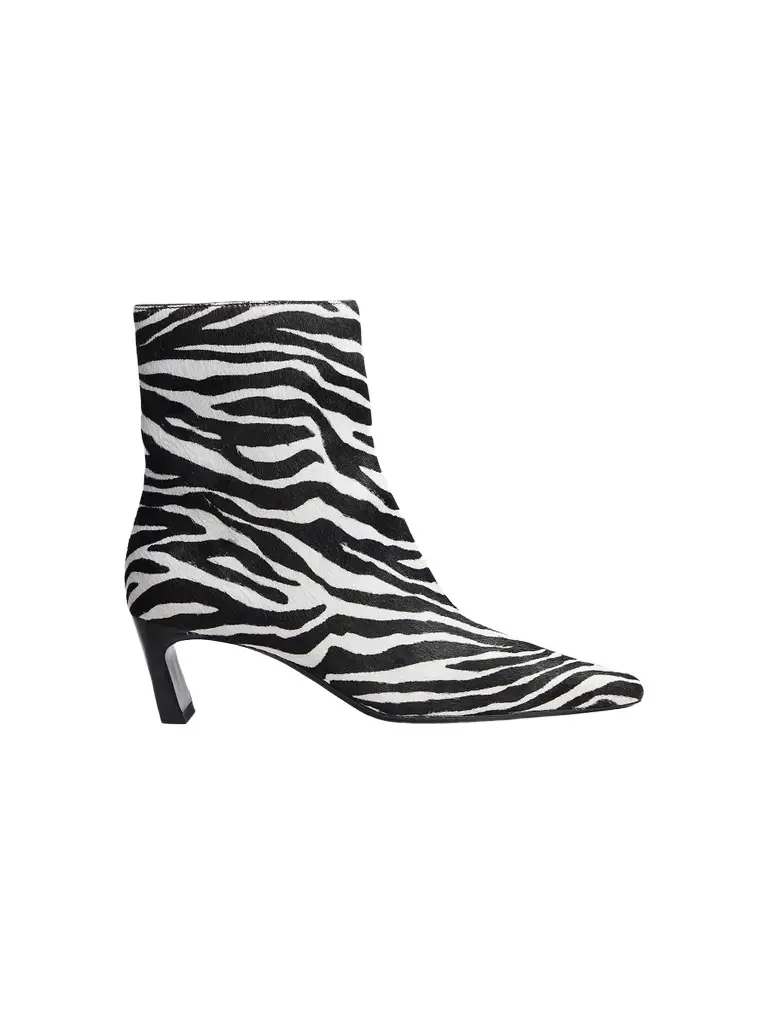 Women's Kai 55MM Zebra-Print Calf Hair Ankle Boots