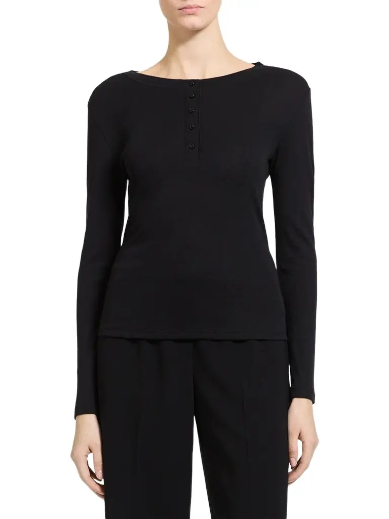 Theory Women's Purl Henley Long-Sleeve T-Shirt