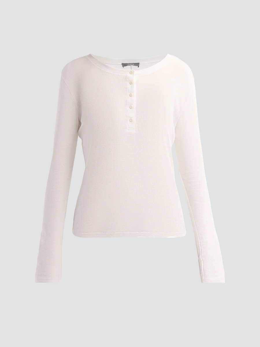 Women's Purl Henley Long-Sleeve T-Shirt Women's Purl Henley Long-Sleeve T-Shirt