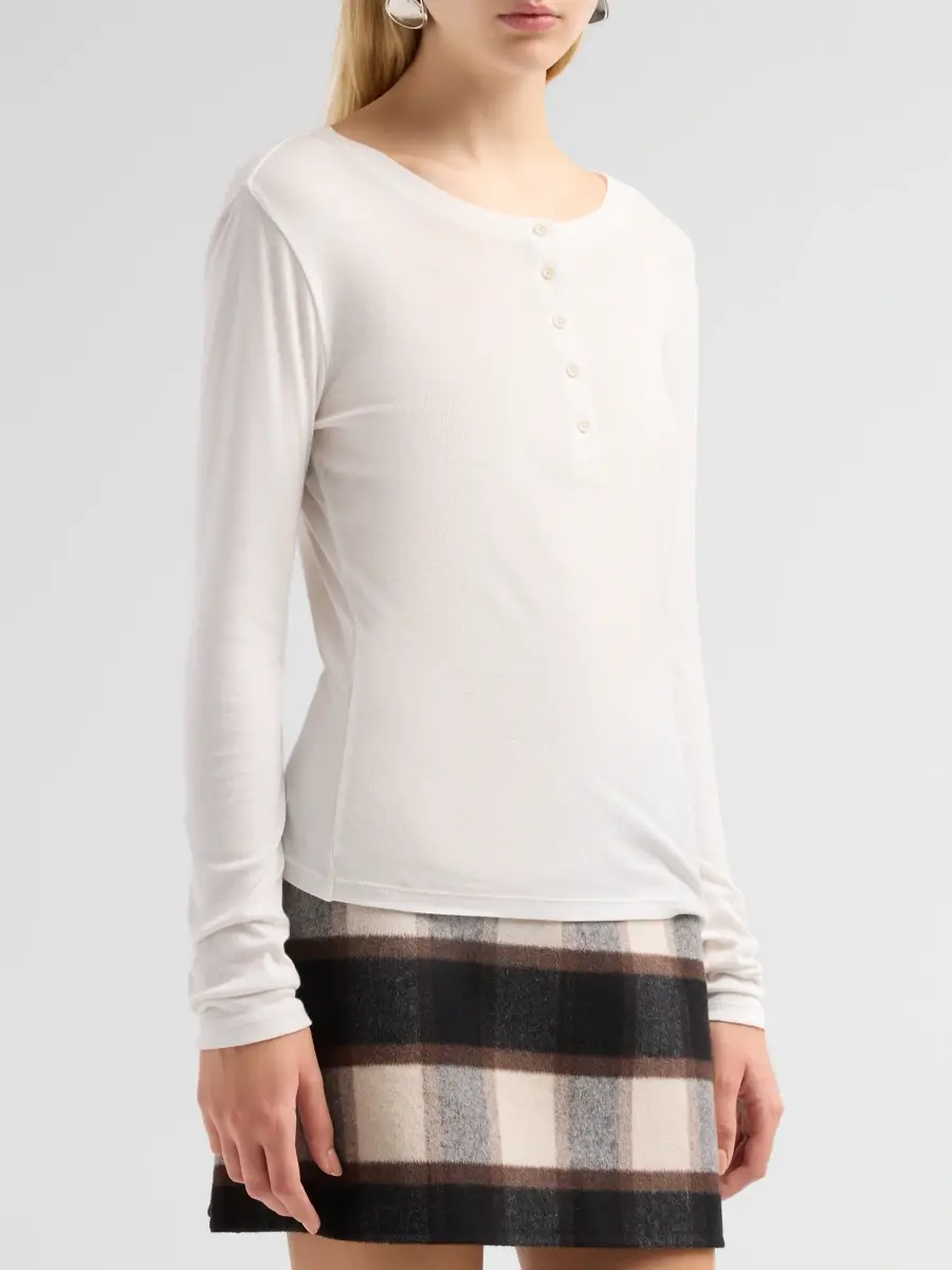 Theory Women's Purl Henley Long-Sleeve T-Shirt | Thumbnail 4 Theory Women's Purl Henley Long-Sleeve T-Shirt | Thumbnail 4