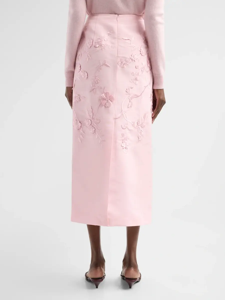 Oscar de la Renta Women's Iris Beaded Lace Embroidered Skirt | Thumbnail 3
