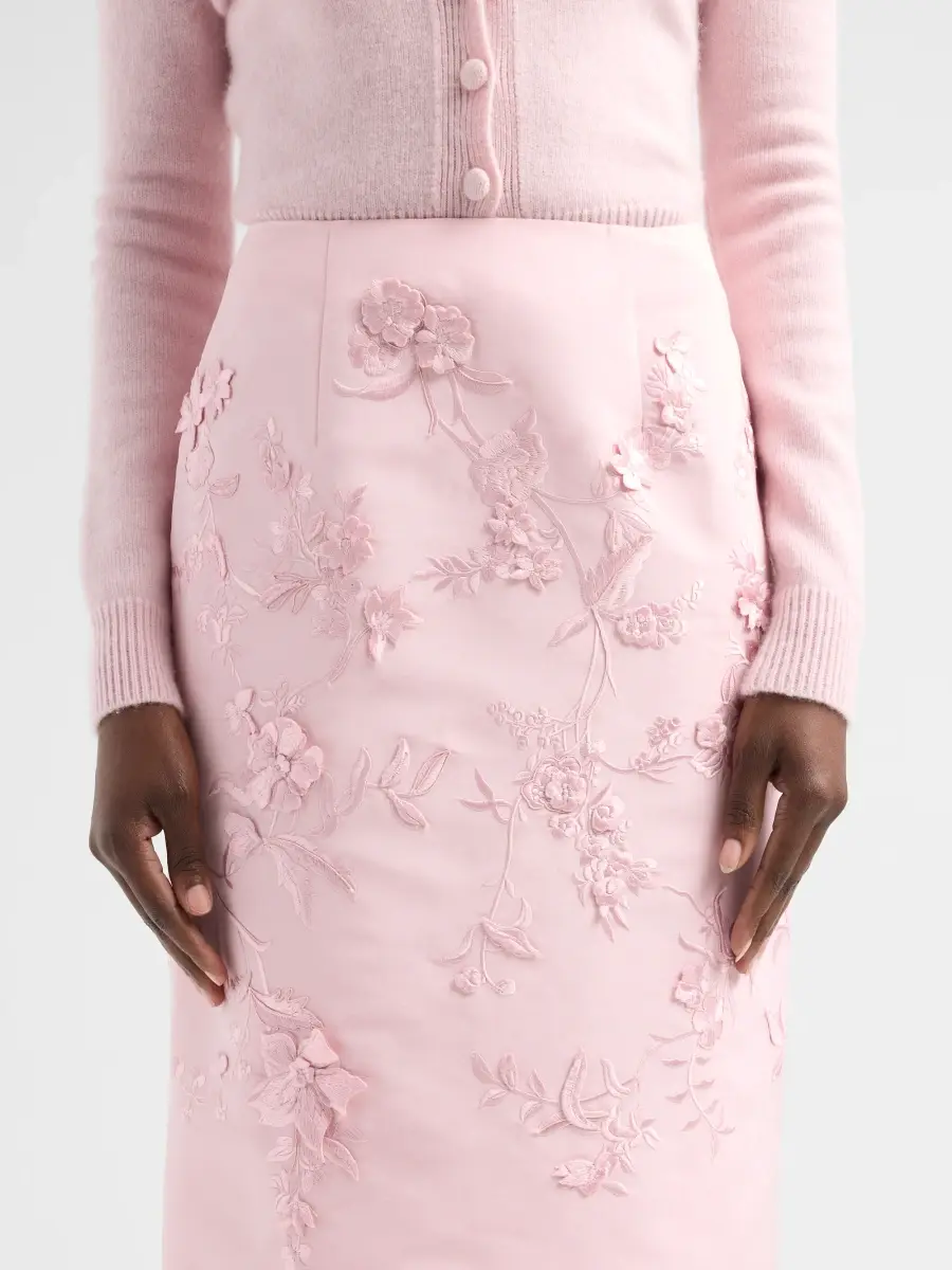 Oscar de la Renta Women's Iris Beaded Lace Embroidered Skirt | Thumbnail 5