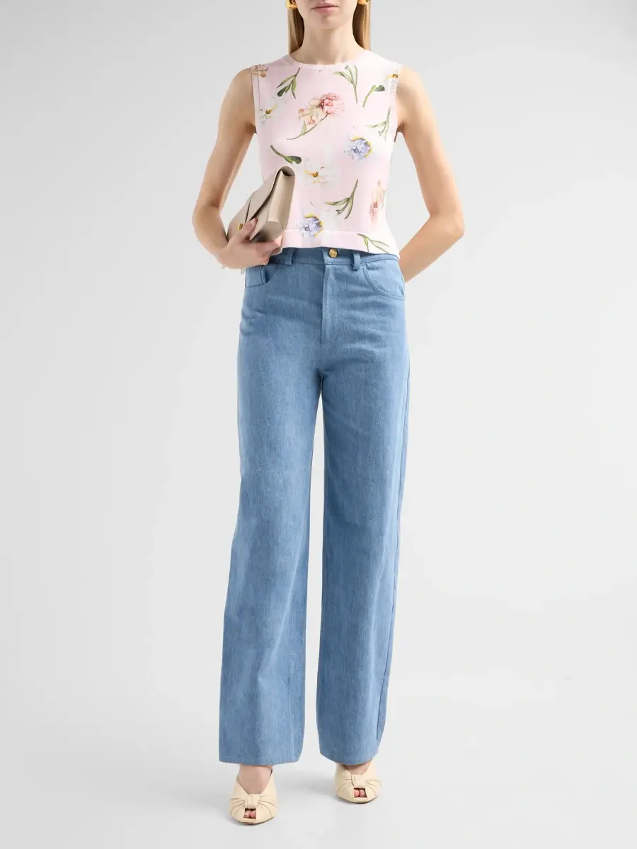 Oscar de la Renta Women's Mid-Rise Straight-Leg Jeans | Thumbnail 2 Oscar de la Renta Women's Mid-Rise Straight-Leg Jeans | Thumbnail 2