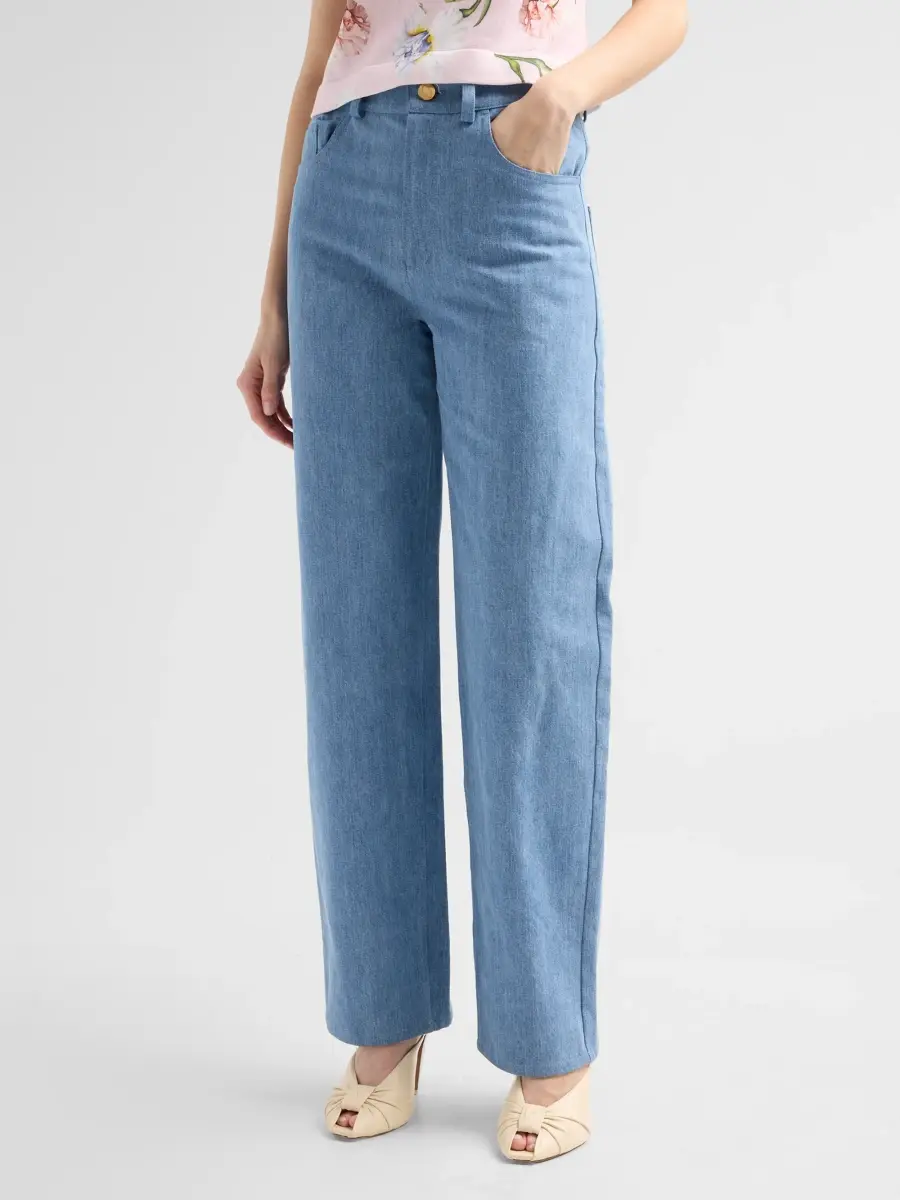 Oscar de la Renta Women's Mid-Rise Straight-Leg Jeans | Thumbnail 4 Oscar de la Renta Women's Mid-Rise Straight-Leg Jeans | Thumbnail 4
