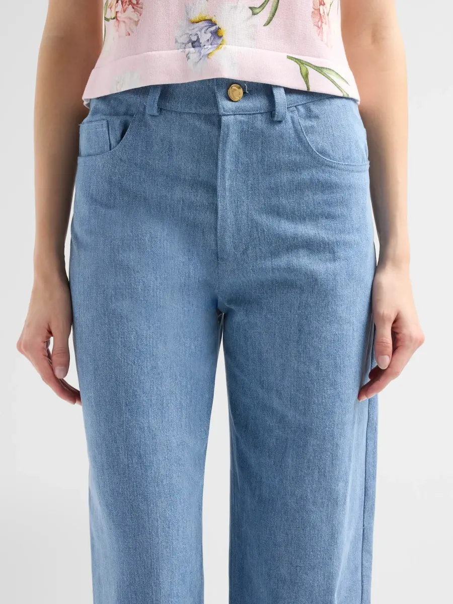 Oscar de la Renta Women's Mid-Rise Straight-Leg Jeans | Thumbnail 5 Oscar de la Renta Women's Mid-Rise Straight-Leg Jeans | Thumbnail 5