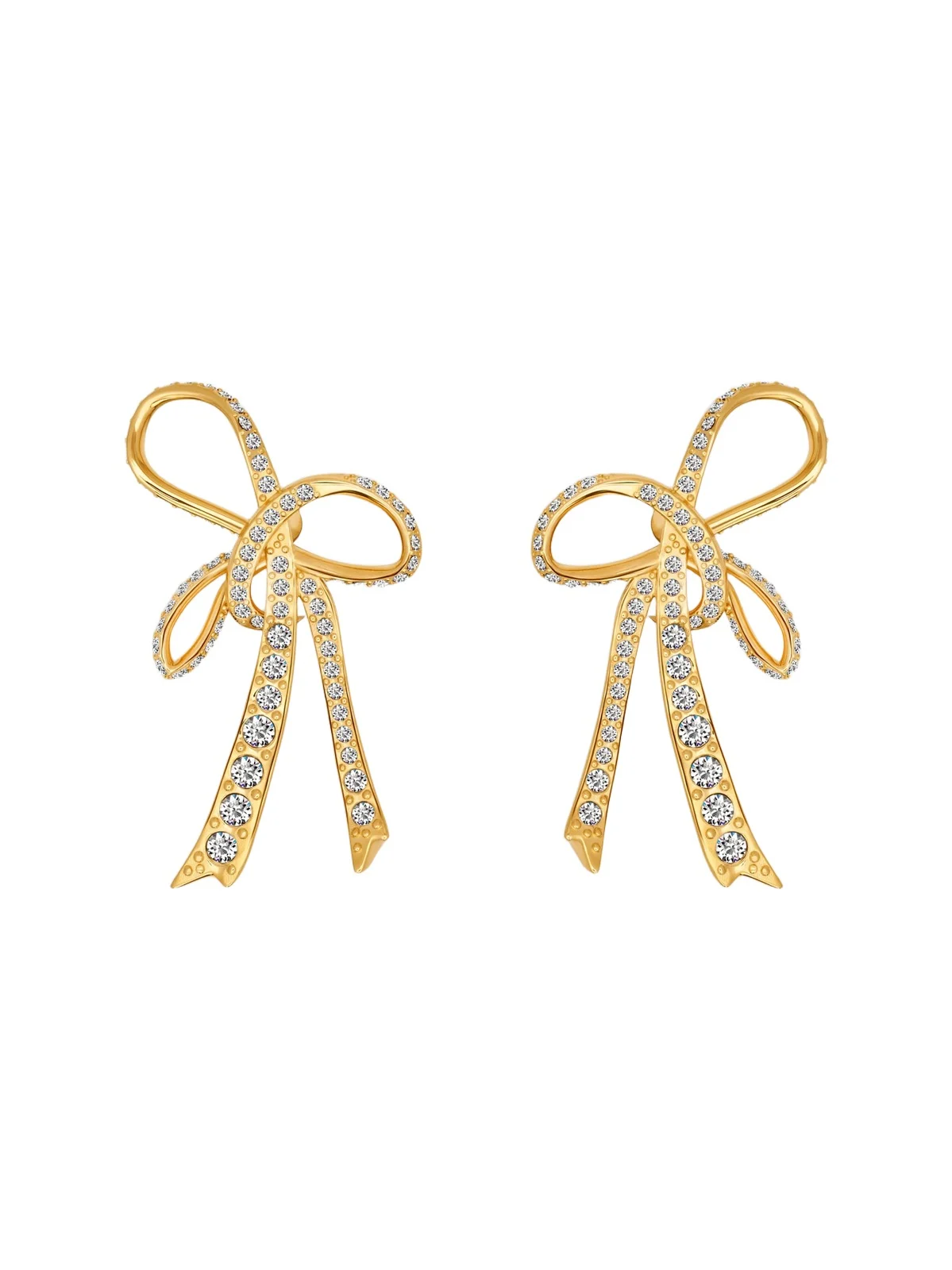 Women's Goldtone & Glass Crystal Bow Drop Earrings