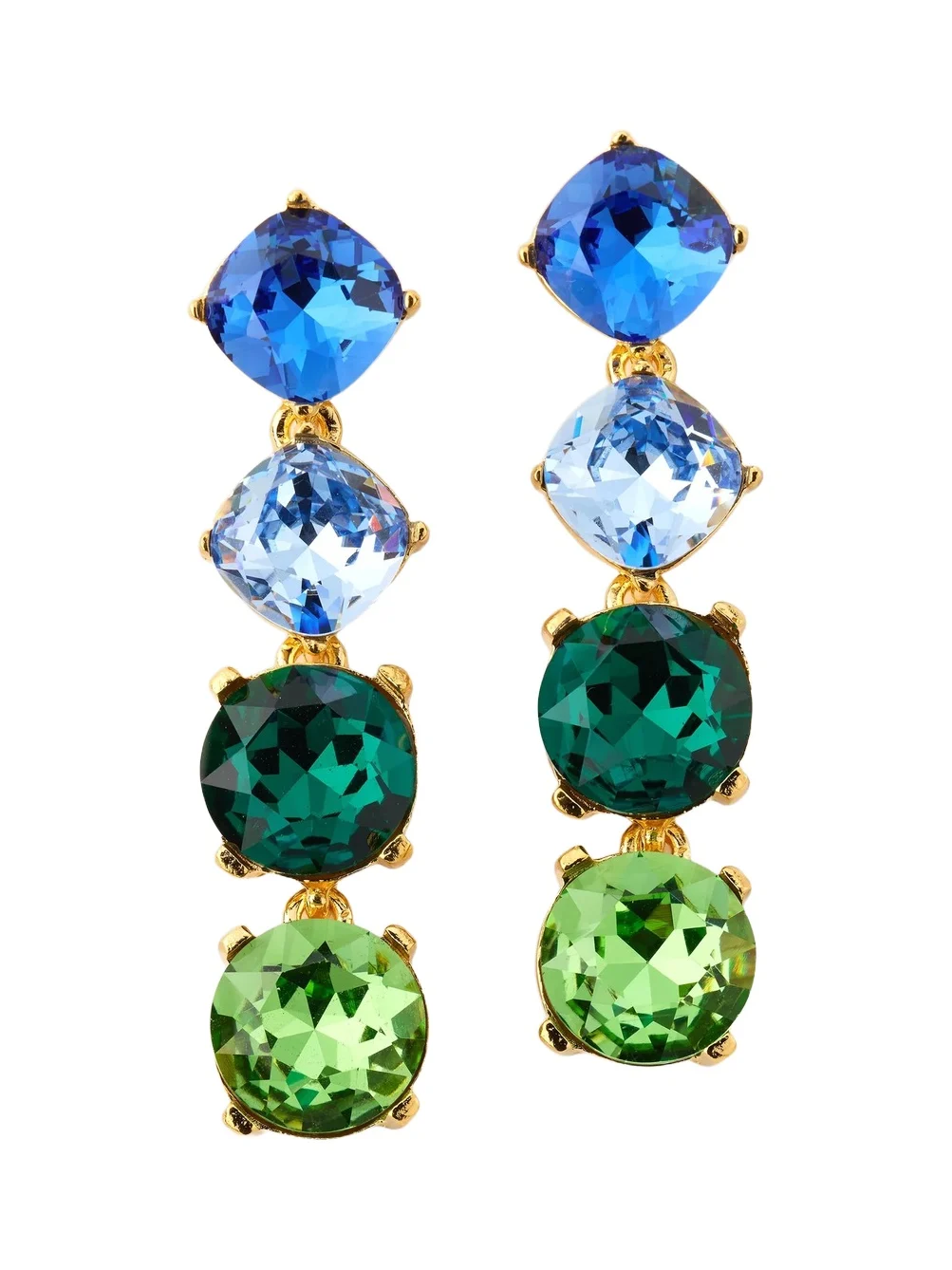 Women's Goldtone or Silvertone & Glass Crystal Drop Earrings Women's Goldtone or Silvertone & Glass Crystal Drop Earrings