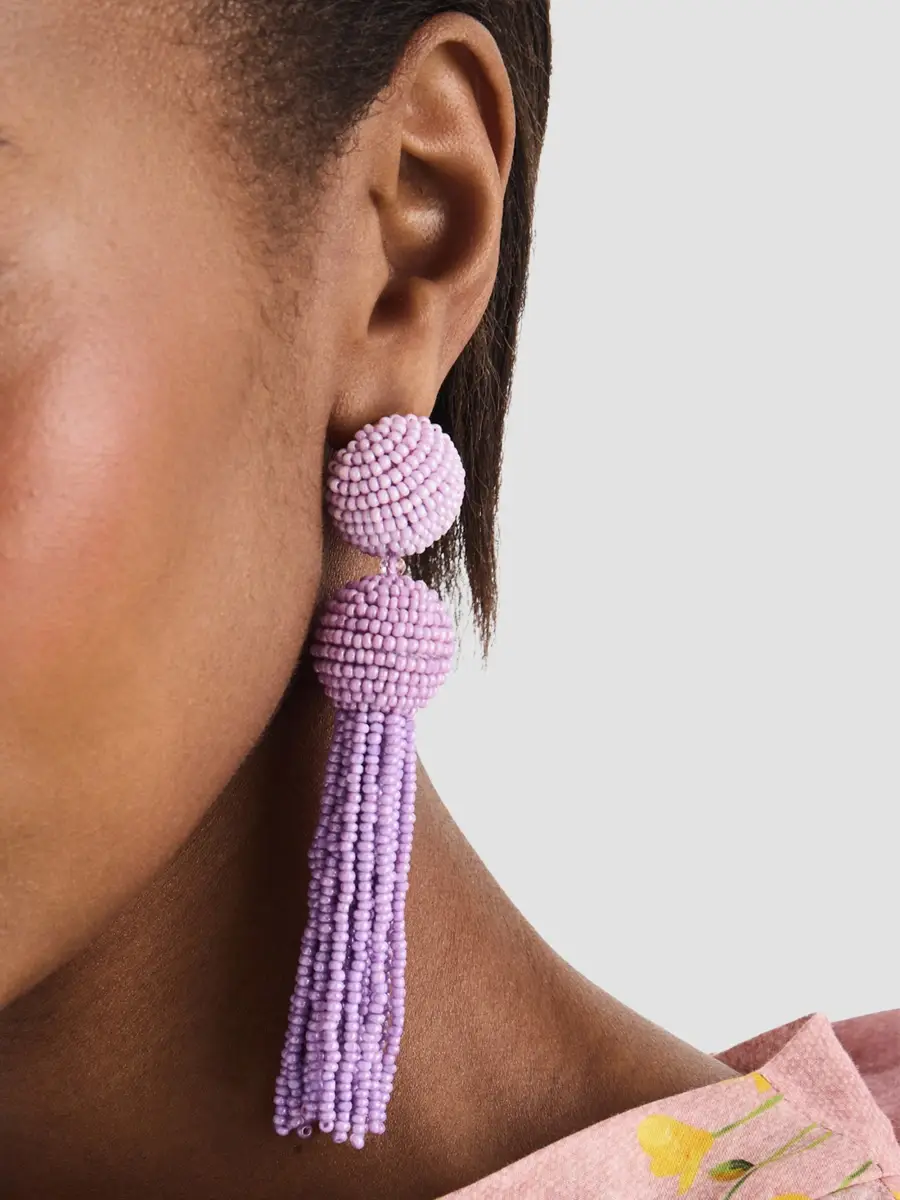 Oscar de la Renta Women's Beaded Tassel Drop Earrings | Thumbnail 2