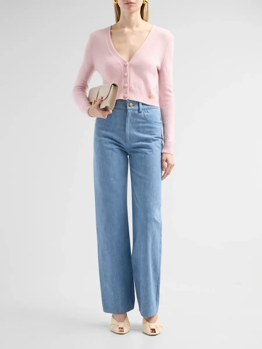 Oscar de la Renta Women's Cashmere V-Neck Cardigan | Thumbnail 2