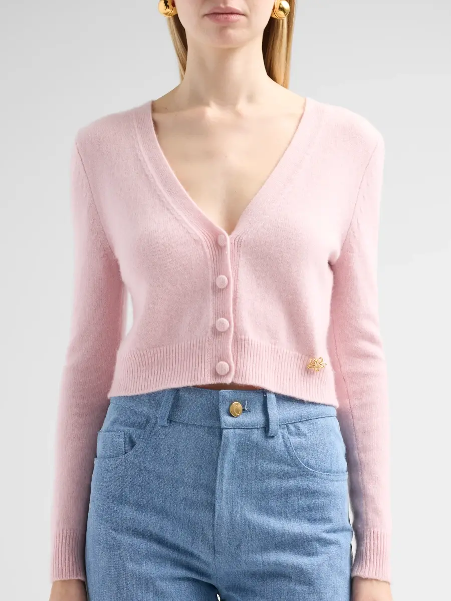 Oscar de la Renta Women's Cashmere V-Neck Cardigan | Thumbnail 5
