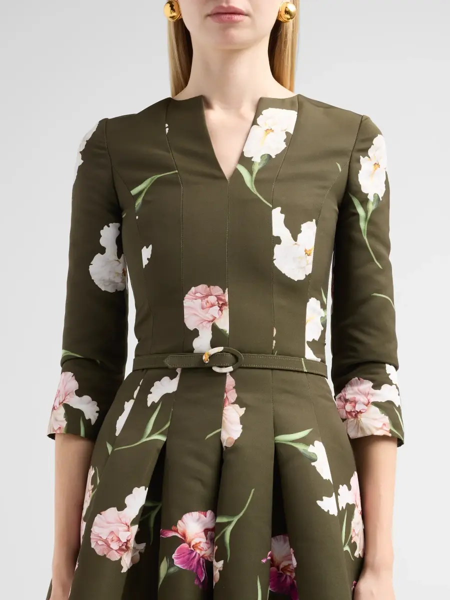 Oscar de la Renta Women's Resort Painted Iris Dégradé Faille Midi Dress | Thumbnail 5 Oscar de la Renta Women's Resort Painted Iris Dégradé Faille Midi Dress | Thumbnail 5