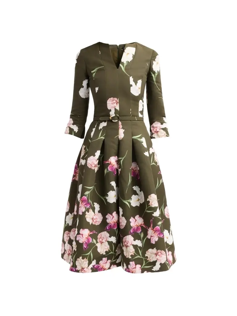 Women's Resort Painted Iris Dégradé Faille Midi Dress