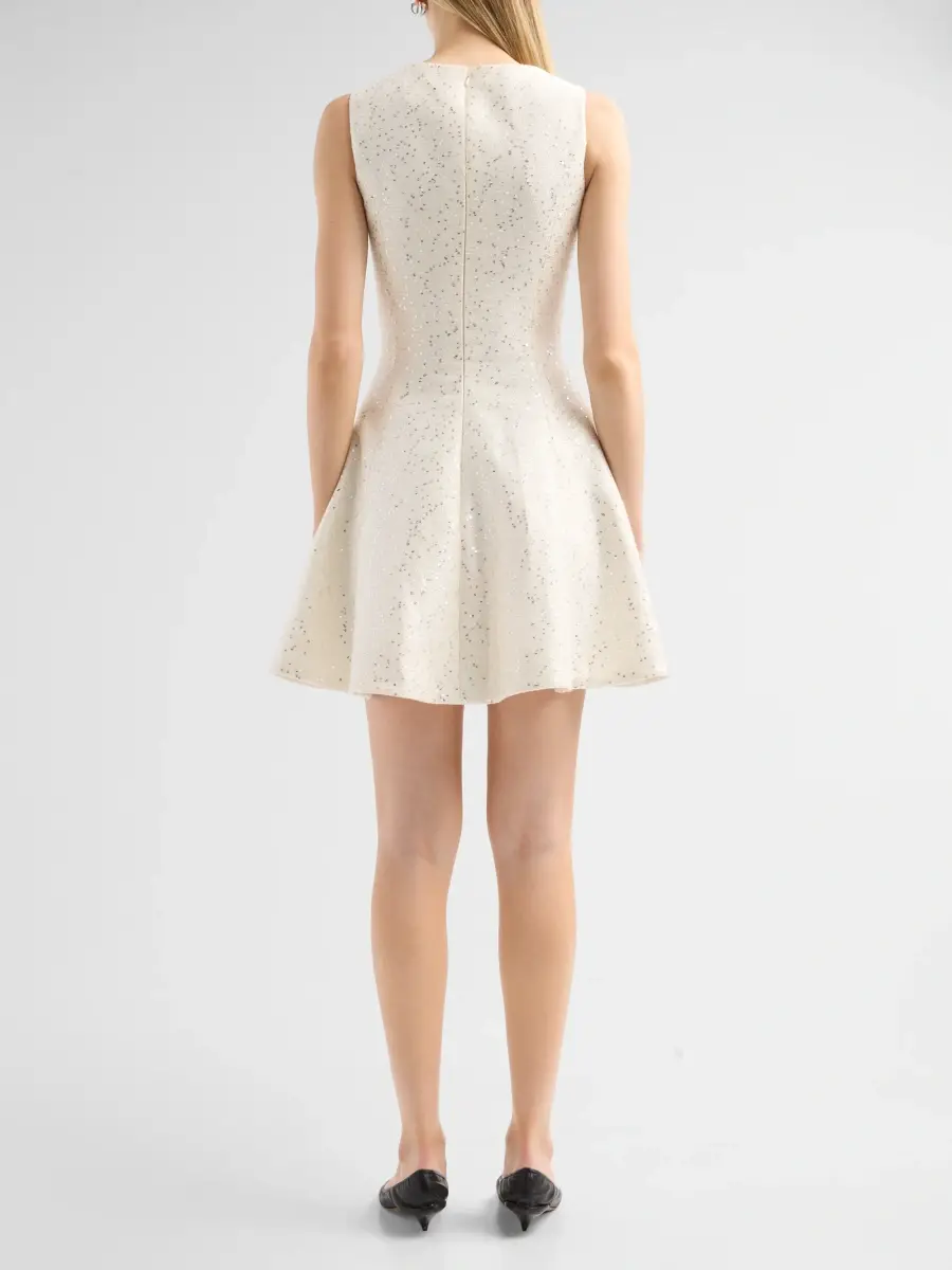 Oscar de la Renta Women's Sequin Tweed Sleeveless Day Dress | Thumbnail 3 Oscar de la Renta Women's Sequin Tweed Sleeveless Day Dress | Thumbnail 3