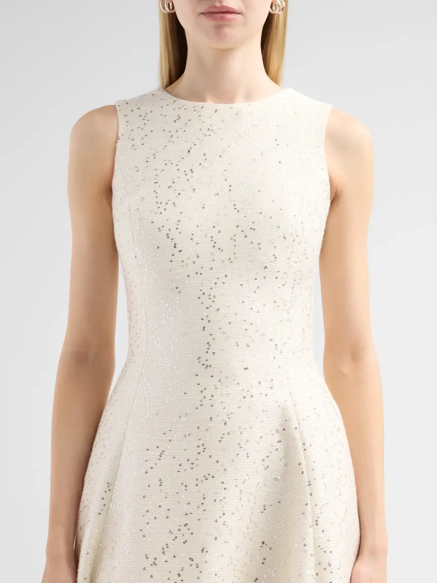 Oscar de la Renta Women's Sequin Tweed Sleeveless Day Dress | Thumbnail 5 Oscar de la Renta Women's Sequin Tweed Sleeveless Day Dress | Thumbnail 5
