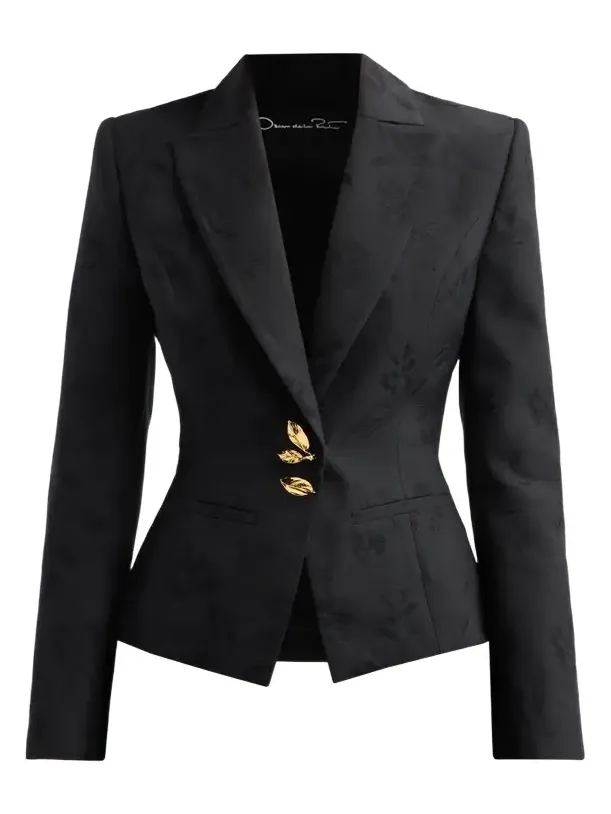 Women's Floral Wool Jacquard Blazer Women's Floral Wool Jacquard Blazer