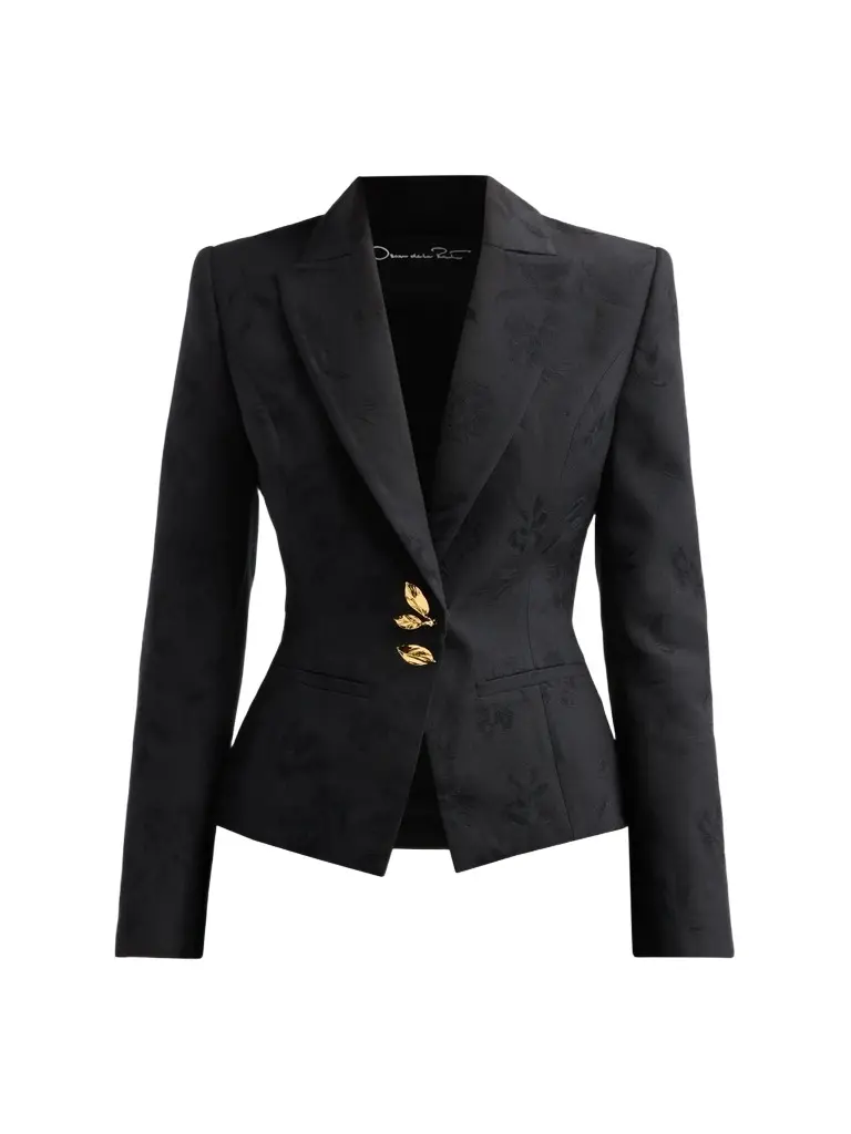 Women's Resort Floral Wool Jacquard Blazer Women's Resort Floral Wool Jacquard Blazer