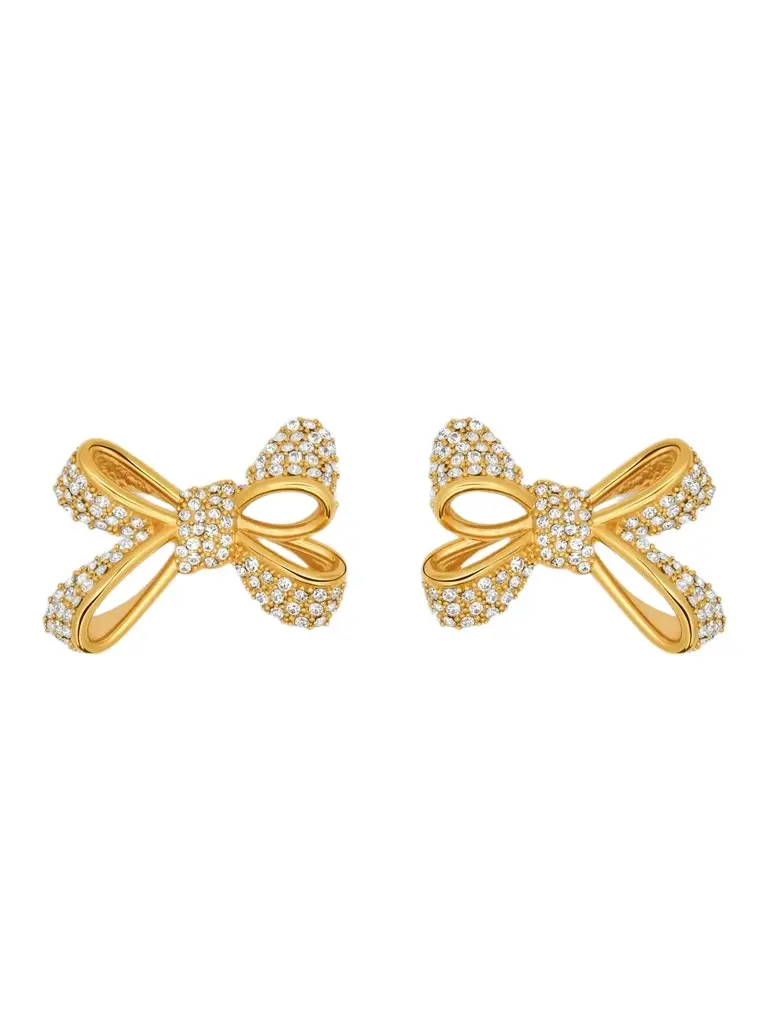 Oscar de la Renta Women's Goldtone & Glass Crystal Bow Stud Earrings