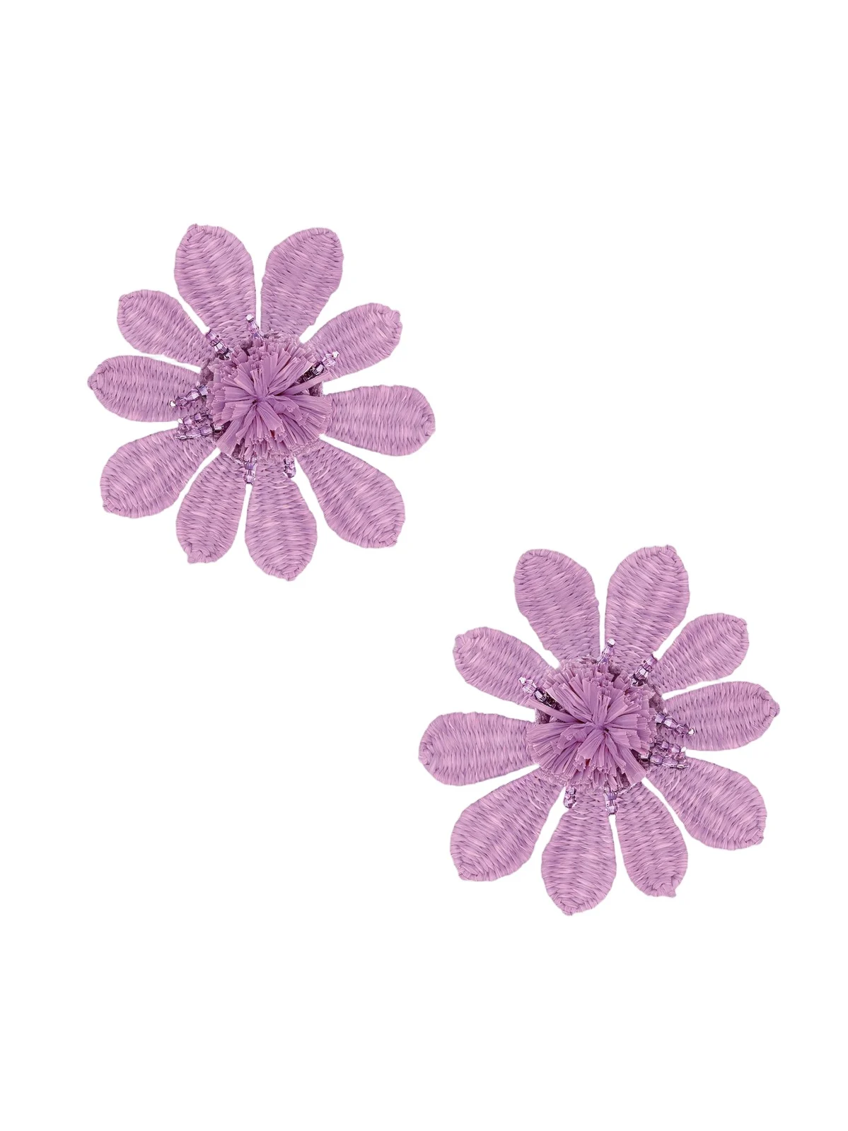 Oscar de la Renta Women's Goldtone, Raffia & Glass Flower Clip-On Stud Earrings