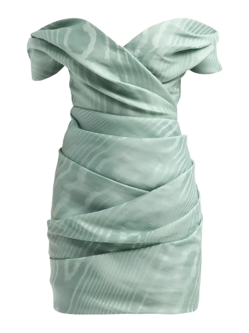 Oscar de la Renta Women's Moire Silk Gazar Off-The-Shoulder Cocktail Dress