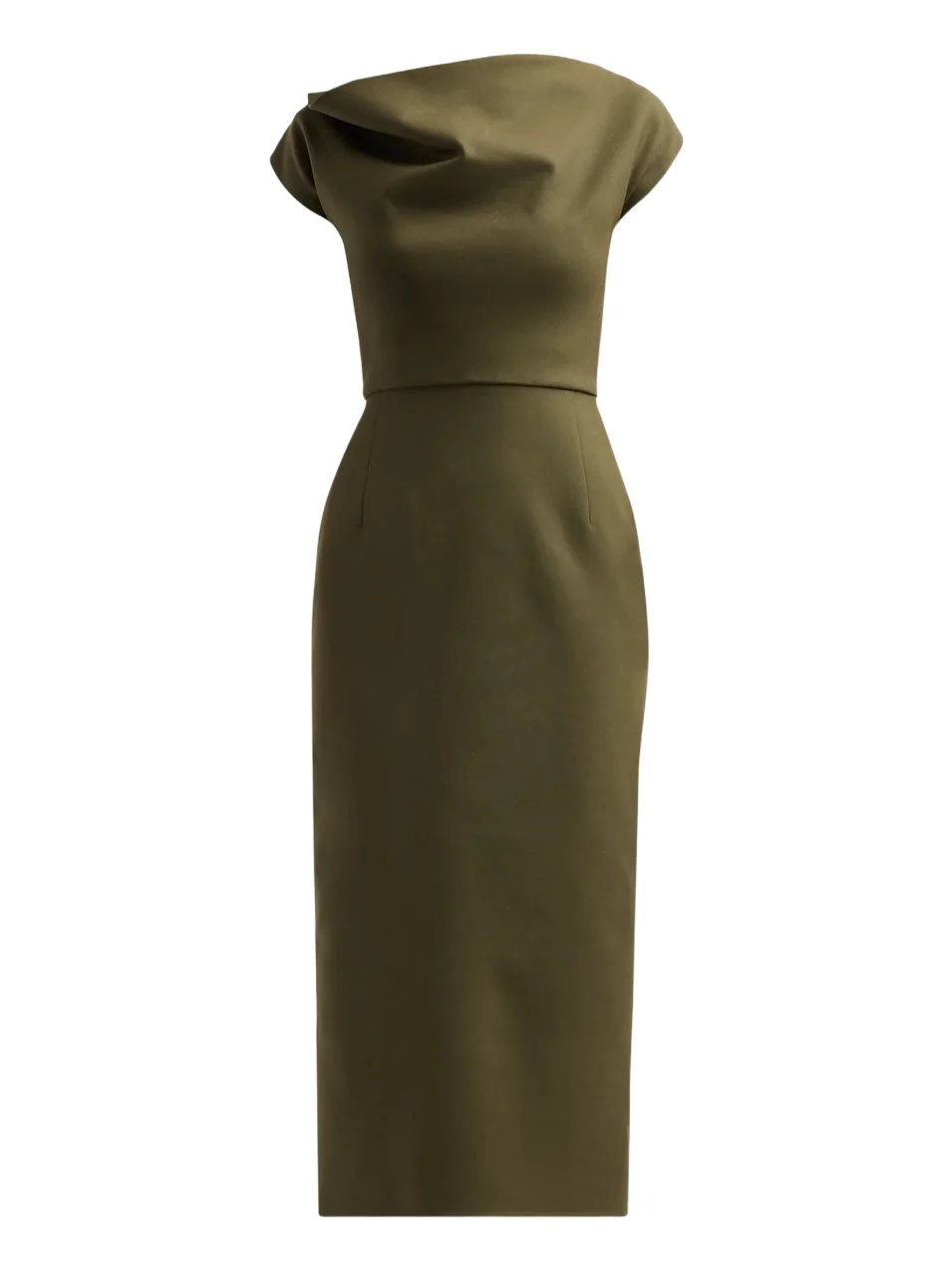 Women's Draped Neck Stretch Wool Dress