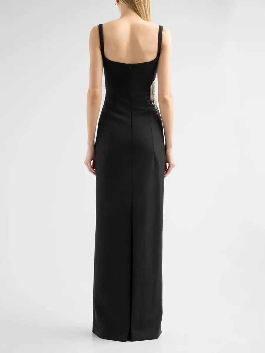 Oscar de la Renta Women's Fringed Bow-Embroidered Gown | Thumbnail 3
