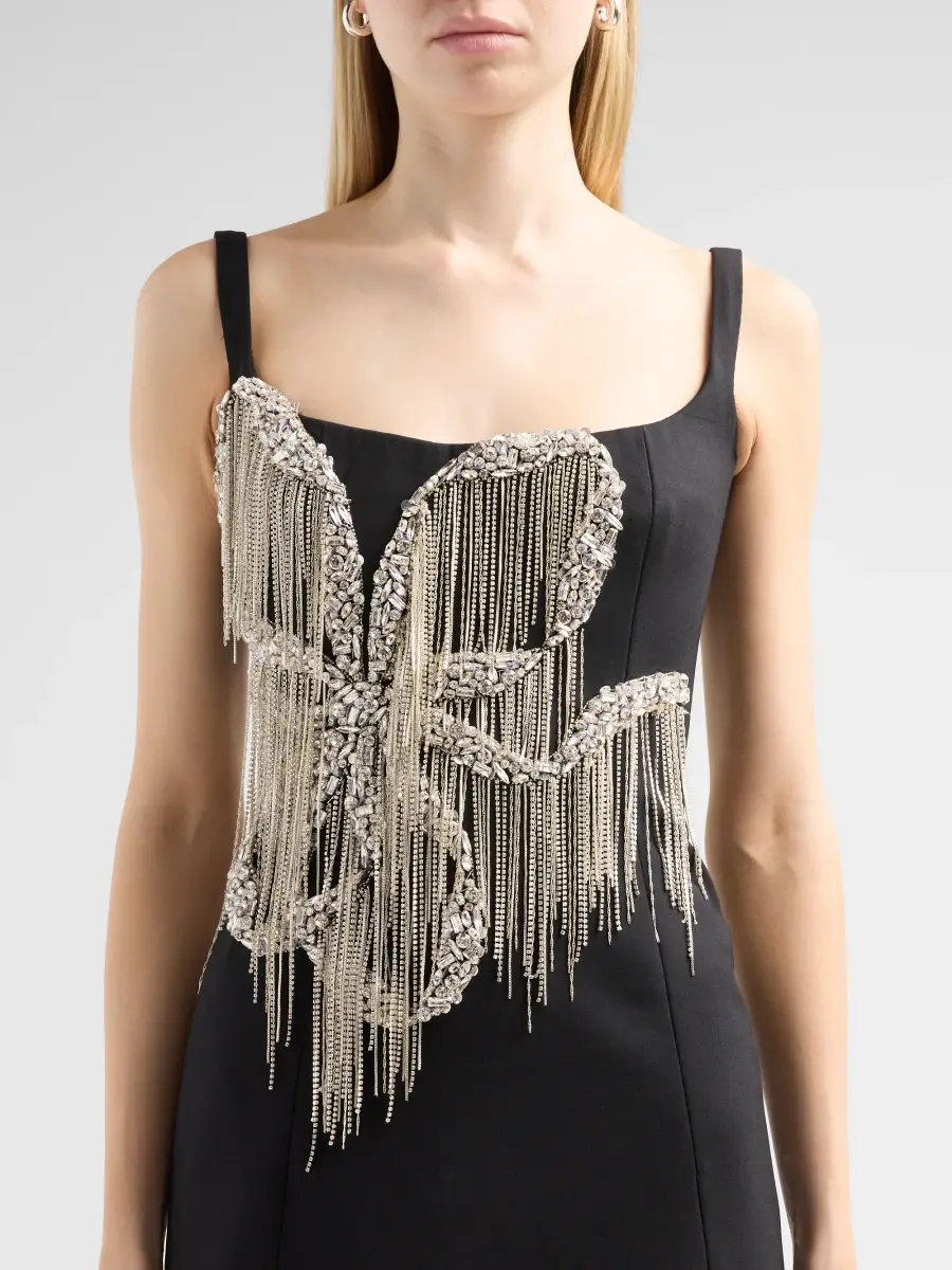 Oscar de la Renta Women's Fringed Bow-Embroidered Gown | Thumbnail 5
