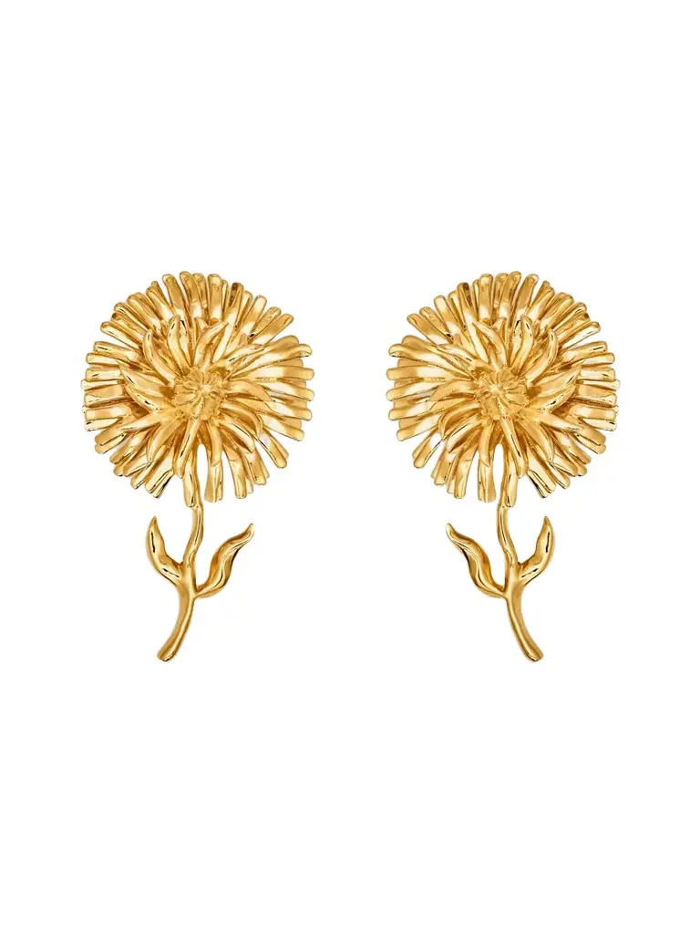 Oscar de la Renta Women's Goldtone Clip-On Daisy Earrings