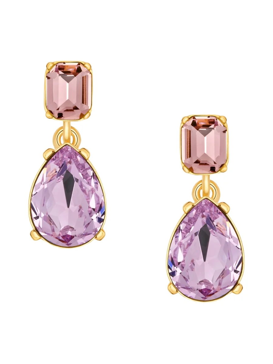 Oscar de la Renta Women's Goldtone & Glass Crystal Drop Earrings