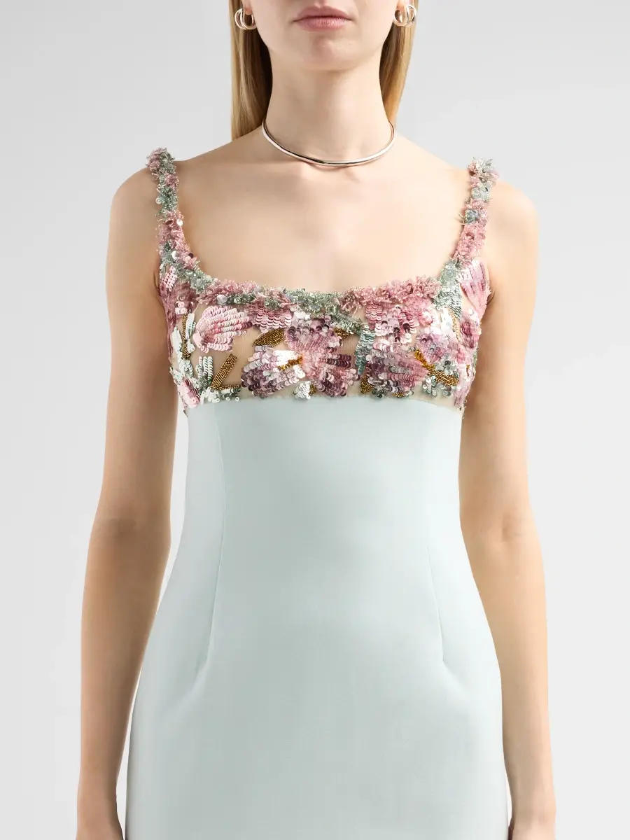 Oscar de la Renta Women's Iris Sequin-Embroidered Wool Gown | Thumbnail 5