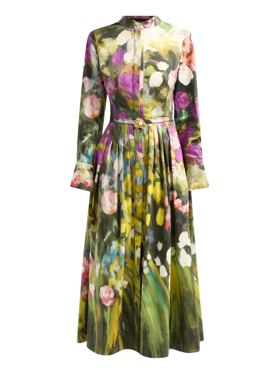Women's Abstract Garden Poplin Sateen Dress