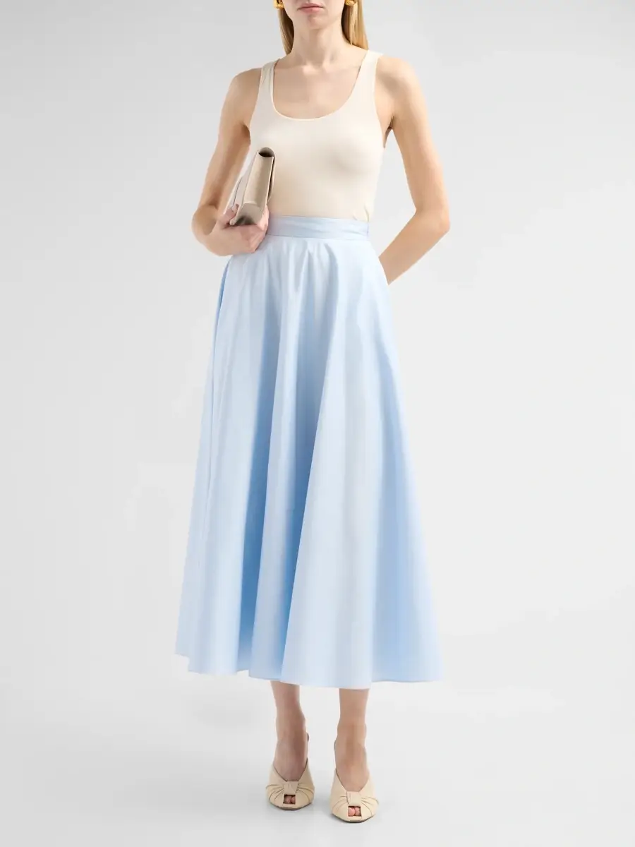 Oscar de la Renta Women's Cotton Poplin Sateen Circle Skirt | Thumbnail 2