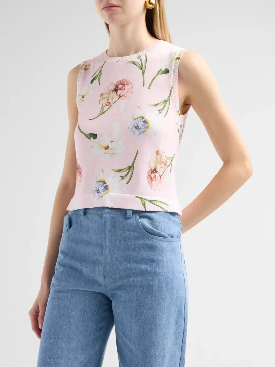 Oscar de la Renta Women's Resort Printed Twinset Tank | Thumbnail 4 Oscar de la Renta Women's Resort Printed Twinset Tank | Thumbnail 4
