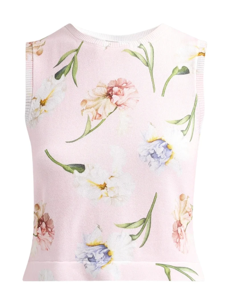 Oscar de la Renta Women's Printed Cotton-Blend Tank