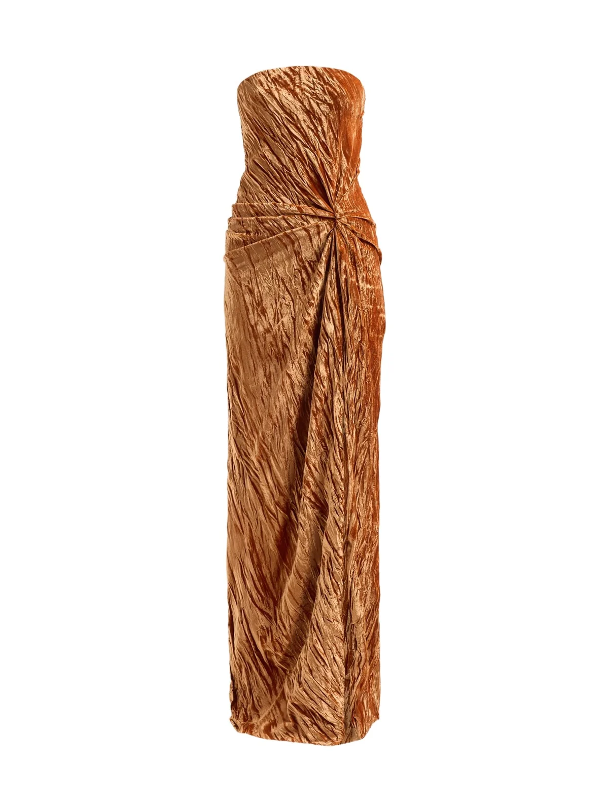 Oscar de la Renta Women's Pleated Velvet Draped Strapless Gown
