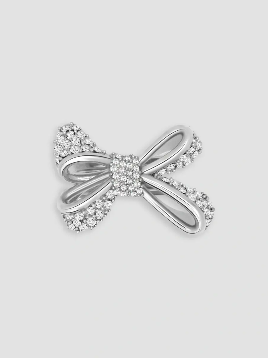 Oscar de la Renta Women's Silvertone & Glass Crystal Bow Ring | Thumbnail 3 Oscar de la Renta Women's Silvertone & Glass Crystal Bow Ring | Thumbnail 3